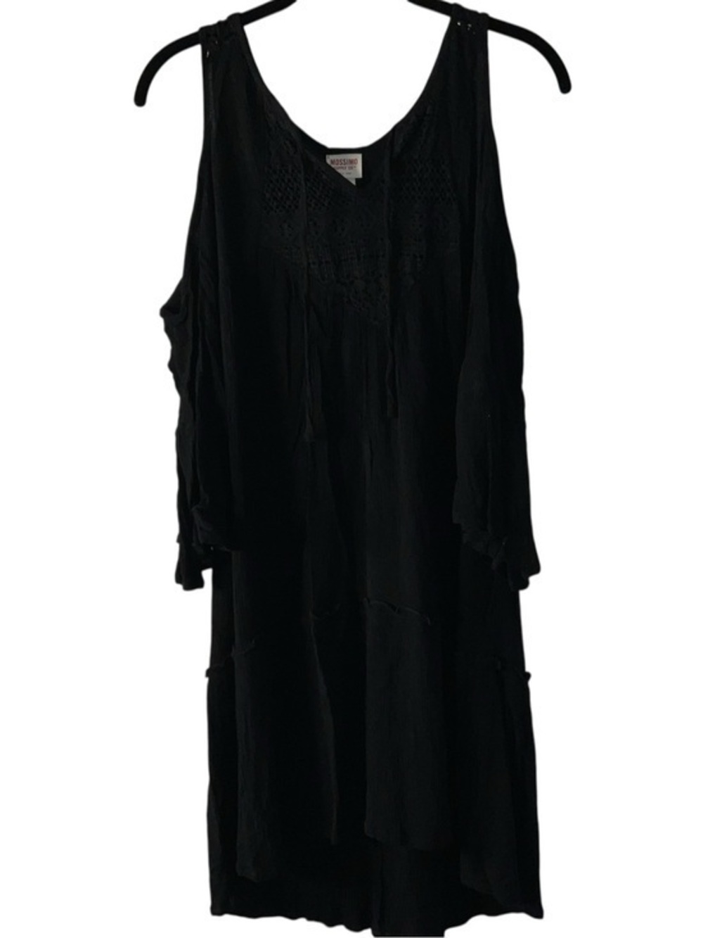 Mossimo Supply Co. Black Crochet-Panel Boho Tank